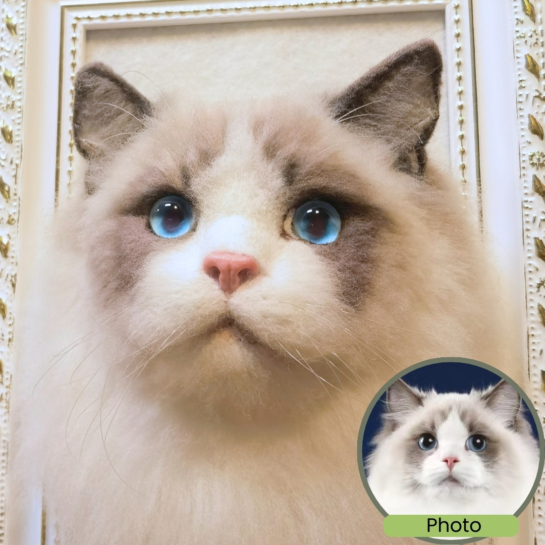 Custom Needle Felted Pet Portrait Frame