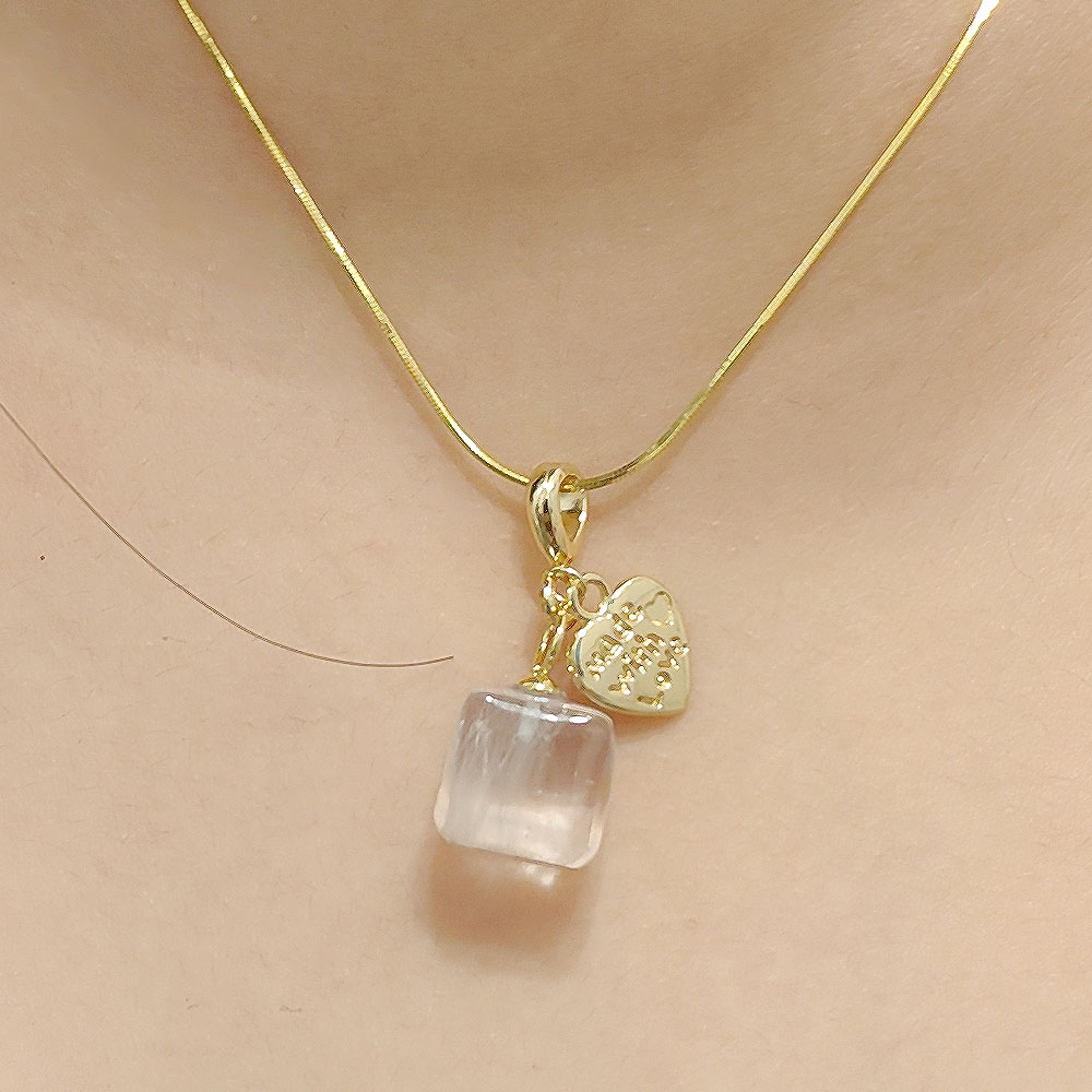 Deep Sea Blue Square Necklace - Image 3