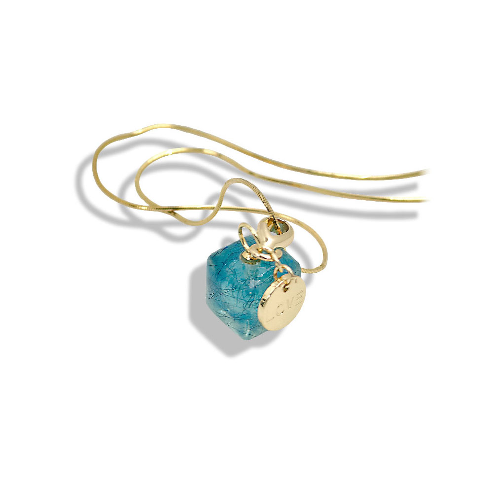 Deep Sea Blue Square Necklace - Image 7