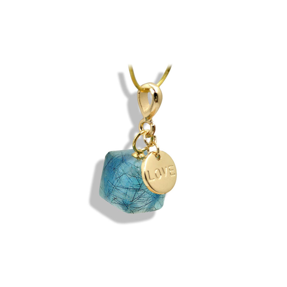 Deep Sea Blue Square Necklace - Image 6