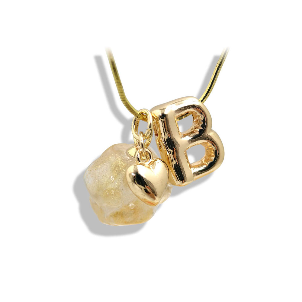 Paw Print Heart Initial Necklace - Image 2