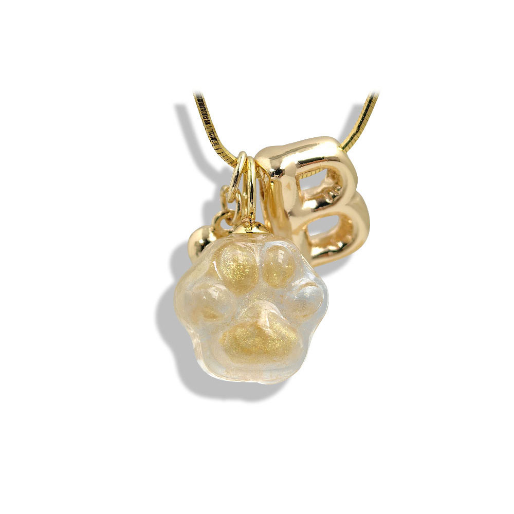 Paw Print Heart Initial Necklace - Image 3